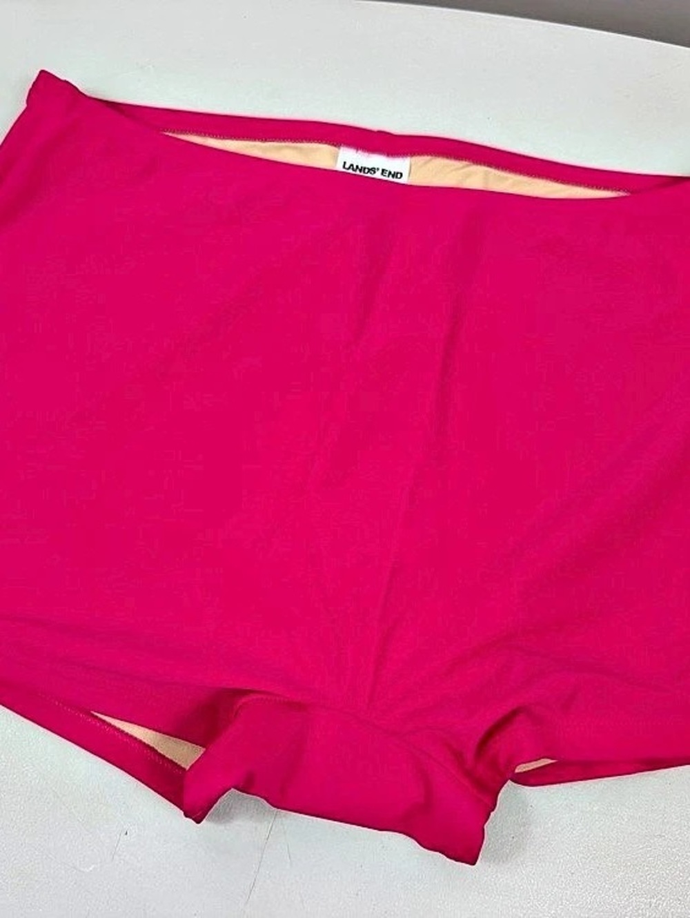 Lands' End Women's Swimwear Boy Shorts Bottom Size S Pink Riviera Rose NWT